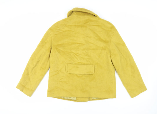 Per Una Womens Yellow Jacket Size 8 Zip - Faux Fur