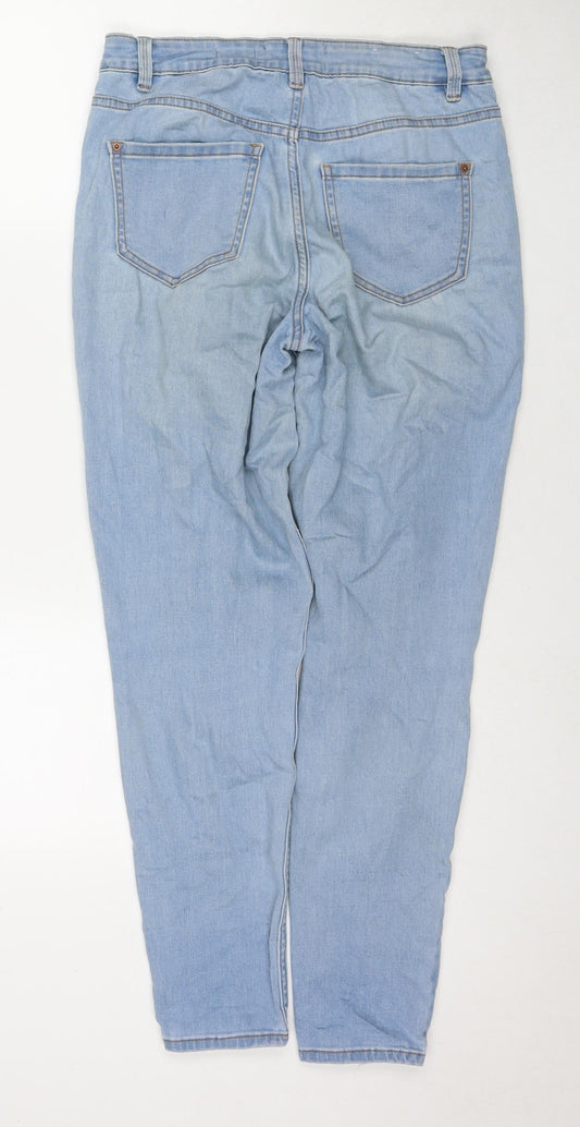 New Look Womens Blue Cotton Skinny Jeans Size 10 L28 in Regular Zip