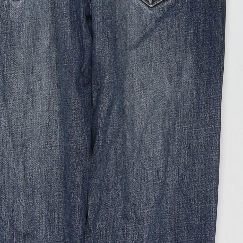 TU Mens Blue Cotton Straight Jeans Size 34 in L30 in Regular Zip