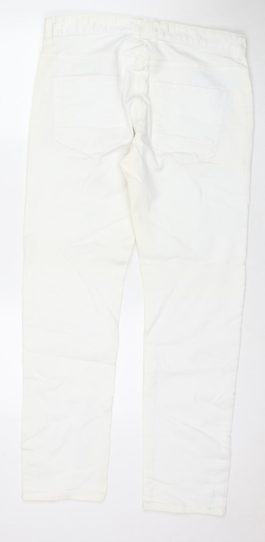 Mens UK Size 34 in NEXT Regular Fit Straight White Jeans