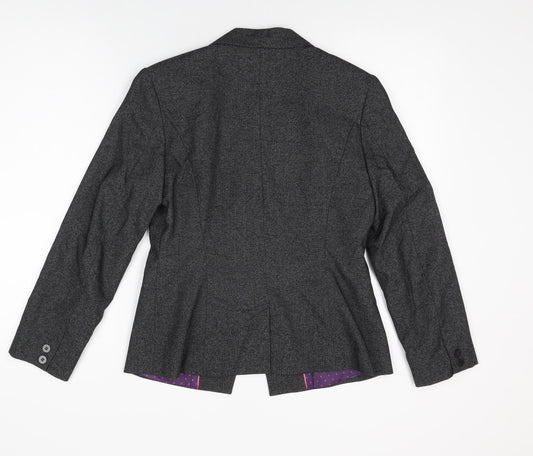 NEXT Womens Black Polyester Jacket Suit Jacket Size 10