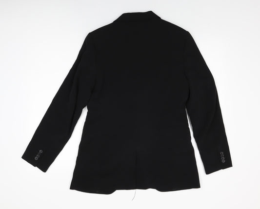 H&M Womens Black Polyester Jacket Blazer Size 10