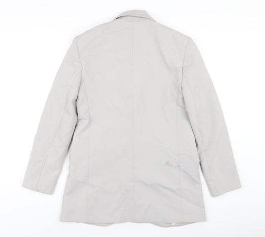 Zara Womens Grey Vinyl Jacket Blazer Size XS