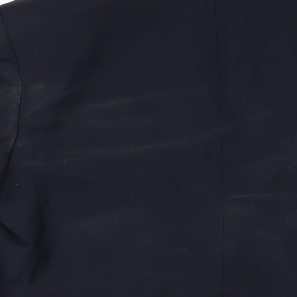 Brand and care label for Autograph men’s blue wool jacket blazer, size 44, regular