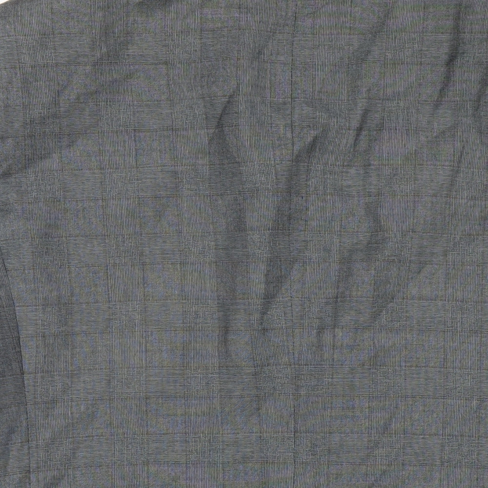 Aspen & Court Mens Grey Plaid Polyester Jacket Blazer Size 40 Regular