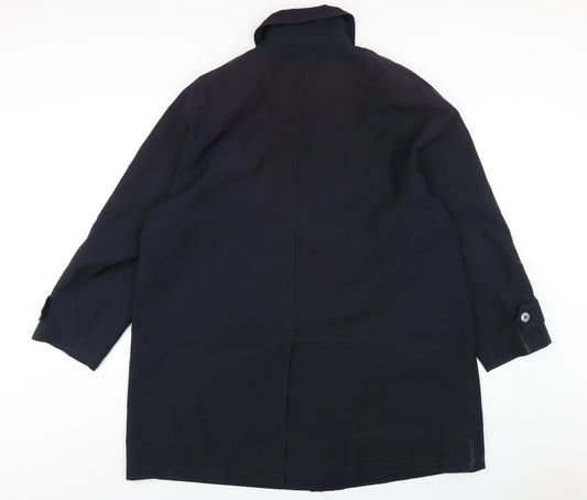 David Barry Womens Blue Overcoat Coat Size 20 Button