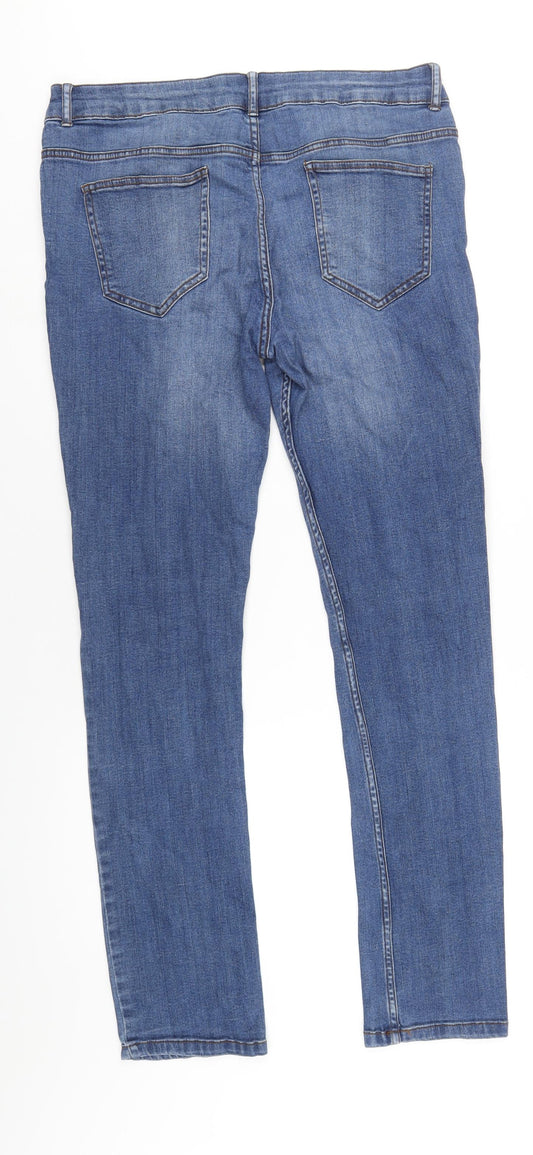 Denim & Co Mens Blue Cotton Skinny Jeans Size 34 in L34 in Regular Zip