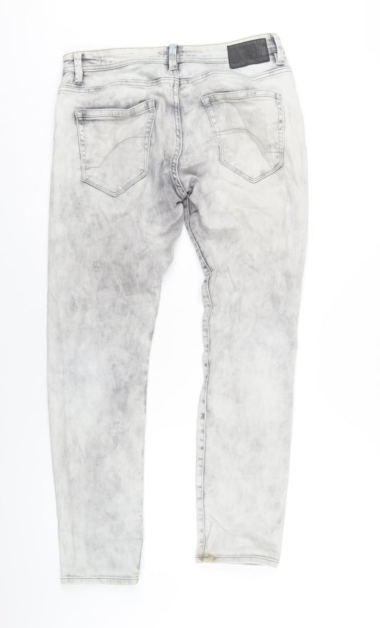 EDC Mens Grey Cotton Skinny Jeans Size 33 in L32 in Regular Zip