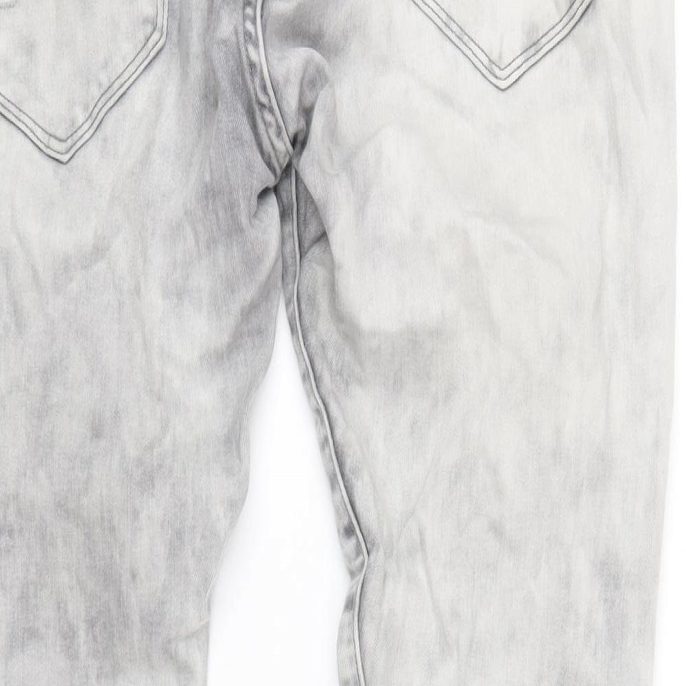EDC Mens Grey Cotton Skinny Jeans Size 33 in L32 in Regular Zip
