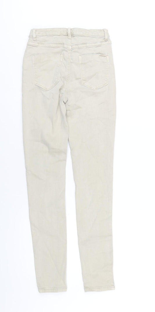 Womens UK Size 10 Toxik3 Regular Fit Skinny Beige Jeans