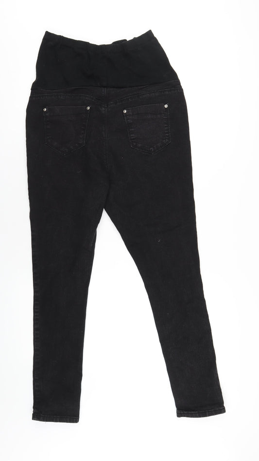 Boohoo Womens Black Cotton Skinny Jeans Size 12 L28 in Regular