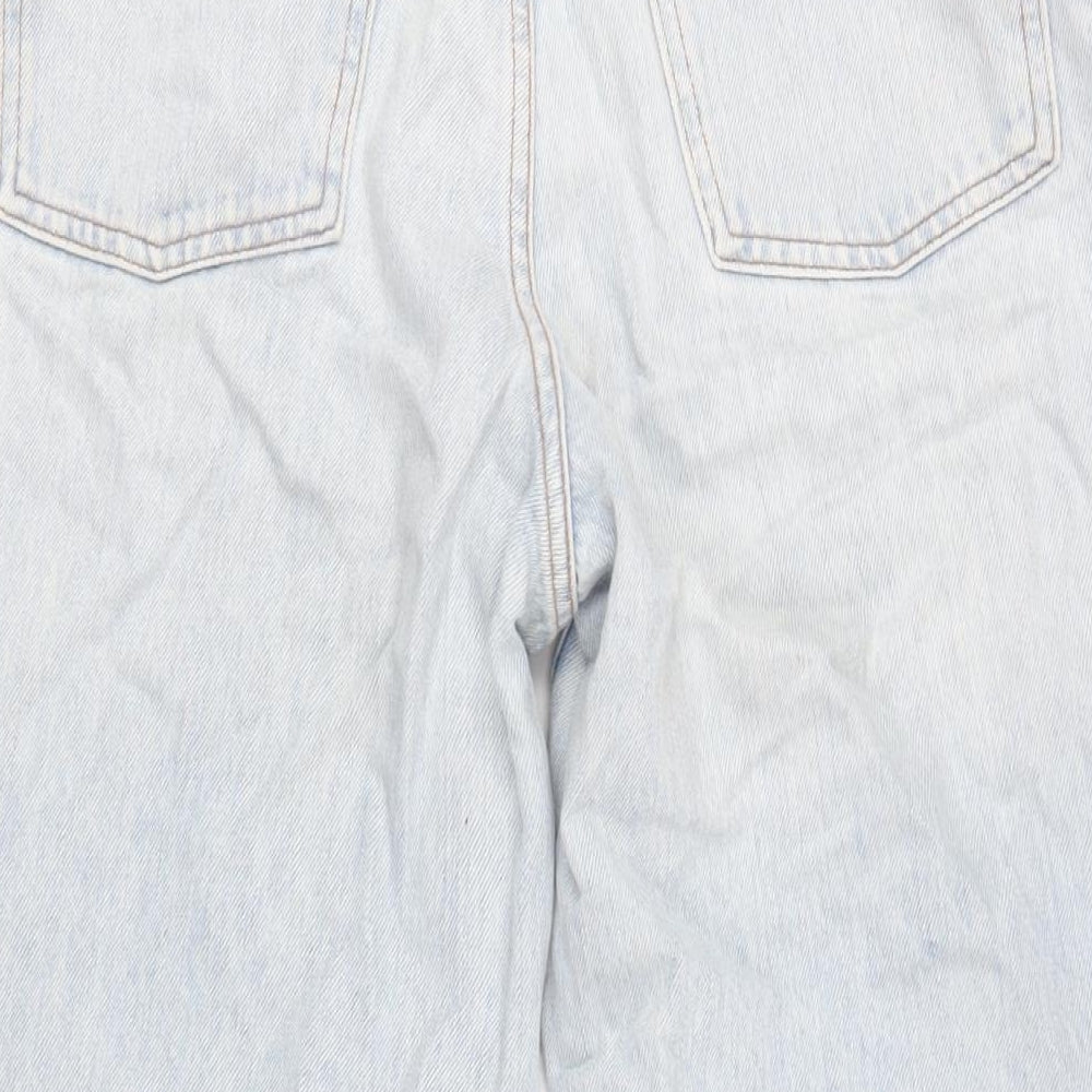 ASOS Womens Blue Cotton Wide-Leg Jeans Size 30 in L32 in Regular Zip