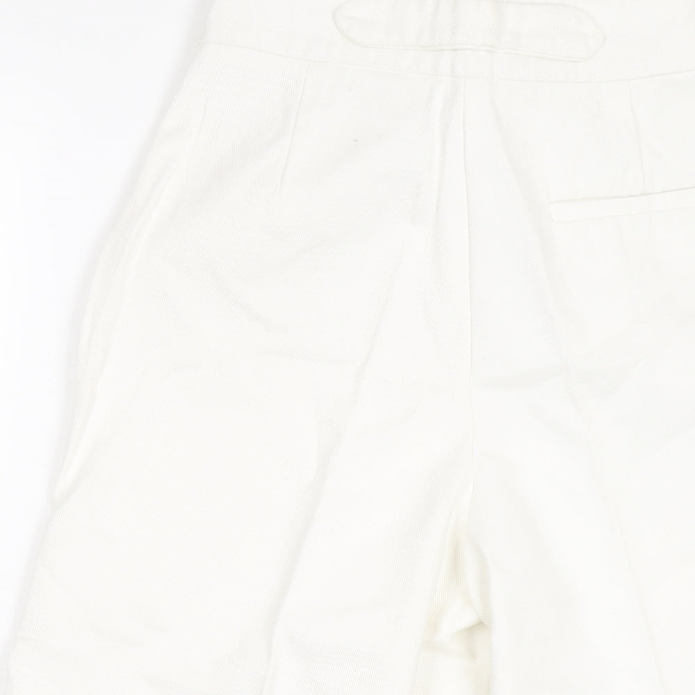 Zara Womens White Cotton Capri Jeans Size XS L20 in Regular Zip