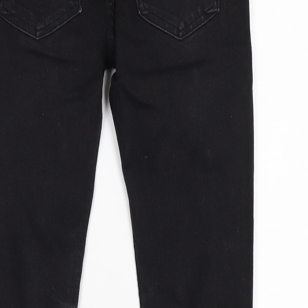 H&M Girls Black Cotton Skinny Jeans Size 9-10 Years L24 in Regular Zip