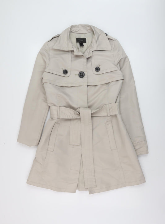 Womens UK Size S Mango Beige Overcoat