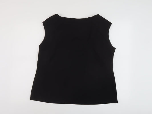 Womens UK Size 20 Roman Black Basic T-Shirt