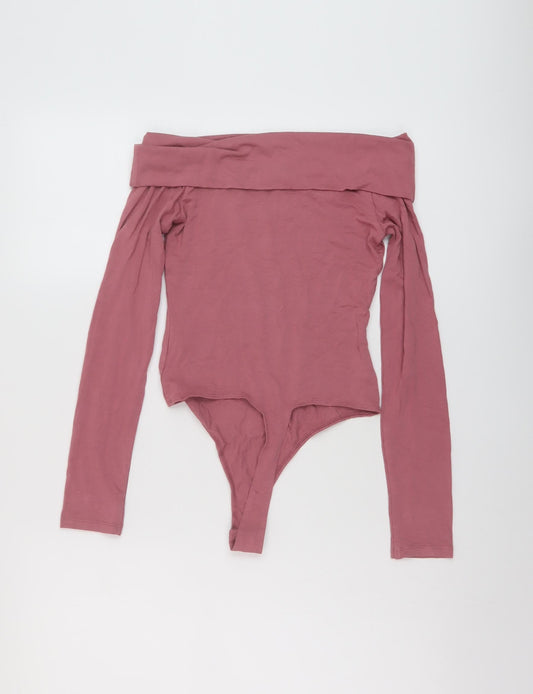 Womens UK Size 6 ASOS One-Piece Pink Bodysuit