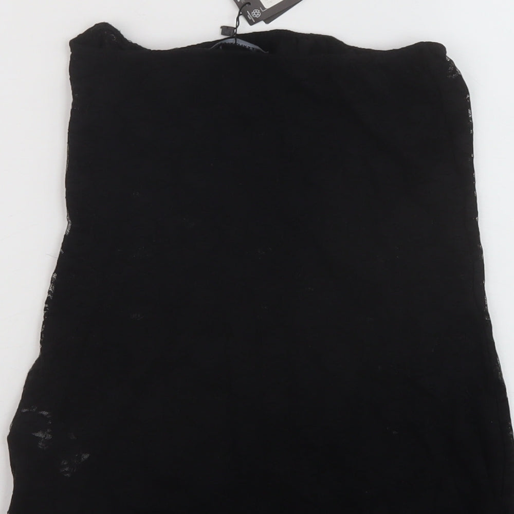 Womens UK Size 10 PRETTYLITTLETHING Black Basic Tank