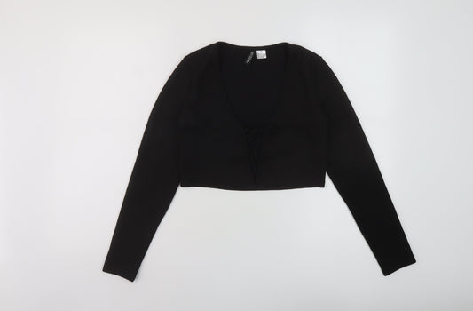 Womens UK Size S H&M Black Wrap Blouse