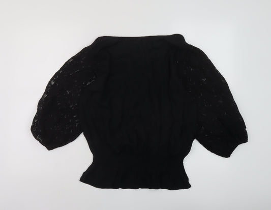 Womens UK Size 14 NEXT Black Basic Blouse