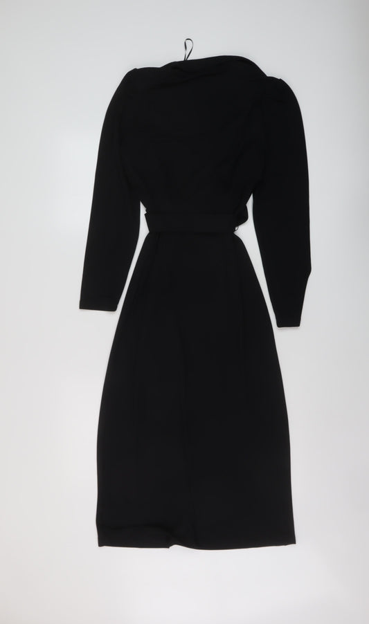 Marks and Spencer Womens Beige Polyester A-Line Size 6 V-Neck Pullover