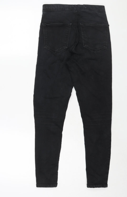 Topshop Womens Black Cotton Skinny Jeans Size 28 in L30 in Regular Zip