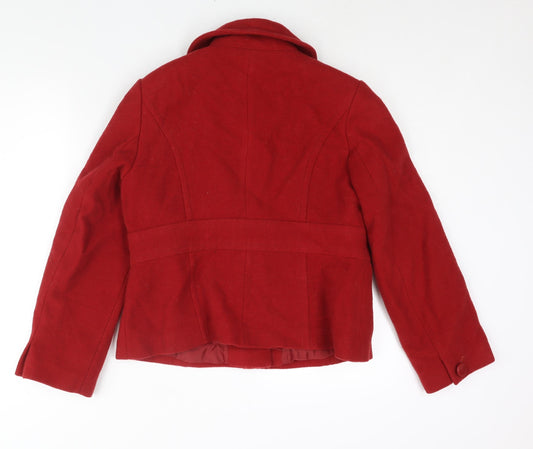 Womens UK Size 14 Marks and Spencer Red Pea Coat