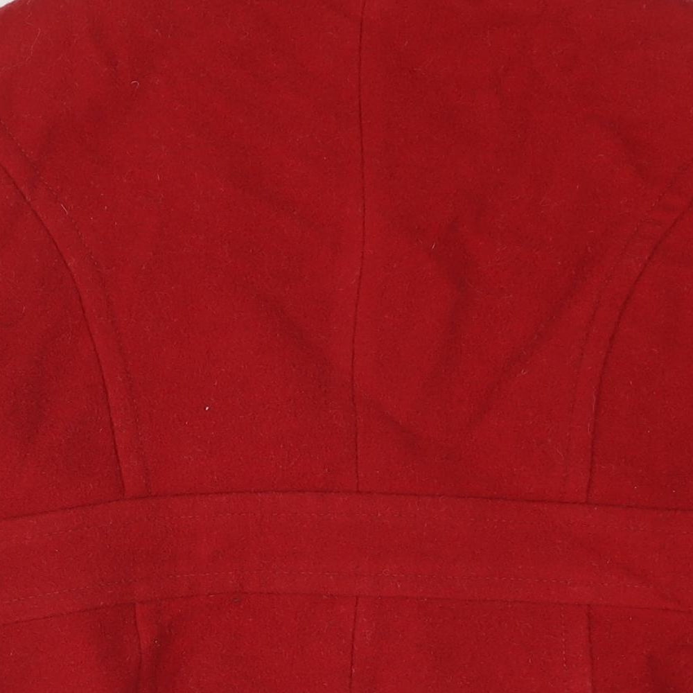 Womens UK Size 14 Marks and Spencer Red Pea Coat