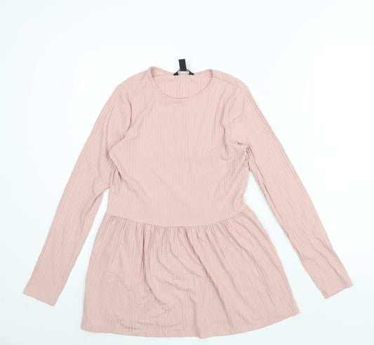 Womens UK Size 8 New Look Pink Basic Blouse