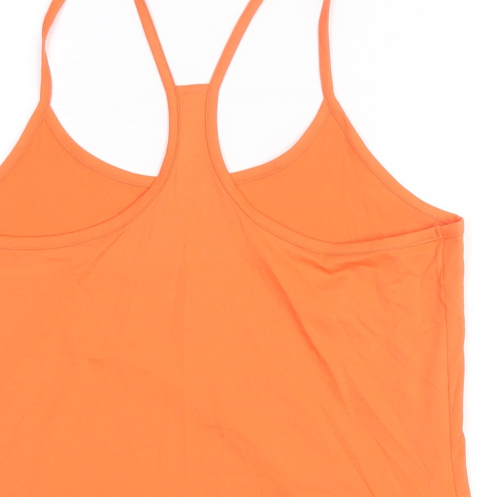GOODMOVE Womens Orange Polyester Basic Tank Size 16 Scoop Neck Pullover