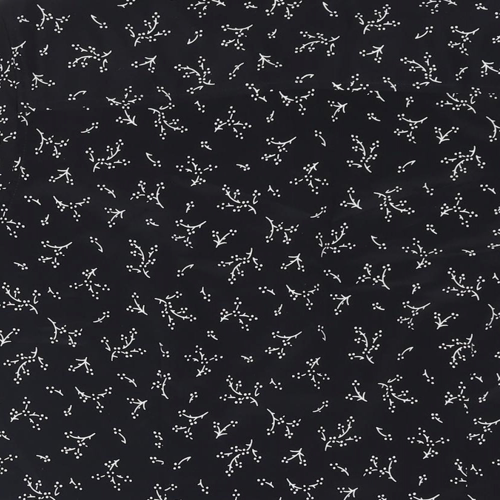 Womens UK Size 12 Jumper Black Basic Button-Up