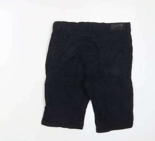 Denim & Co. Mens Black Cotton Bermuda Shorts Size 30 in L10 in Regular Button