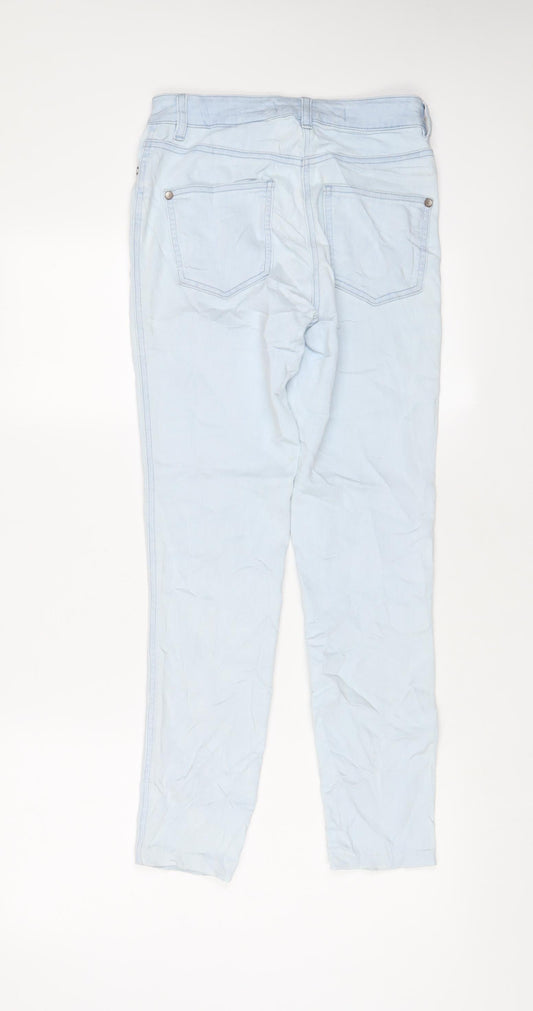 NEXT Womens Blue Cotton Skinny Jeans Size 6 L28 in Regular Zip