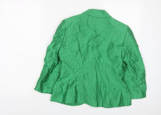 Precis Womens Green Jacket Blazer Size 8 Button