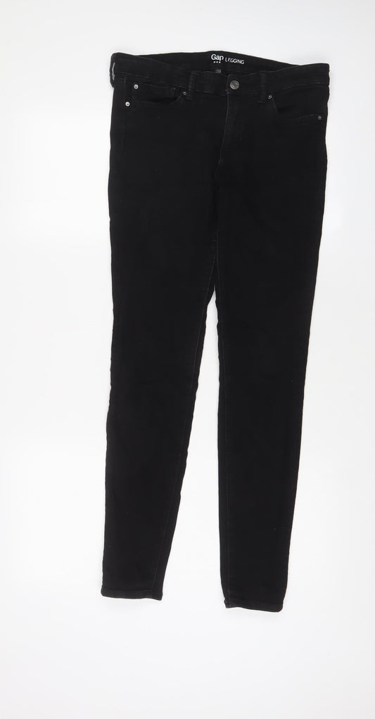 Womens UK Size 12 Gap Regular Fit Skinny Black Jeans