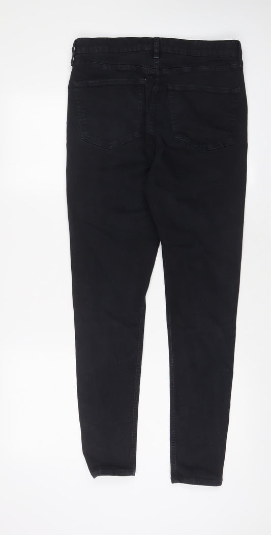 Topshop Womens Blue Cotton Skinny Jeans Size 32 in L34 in Regular Zip