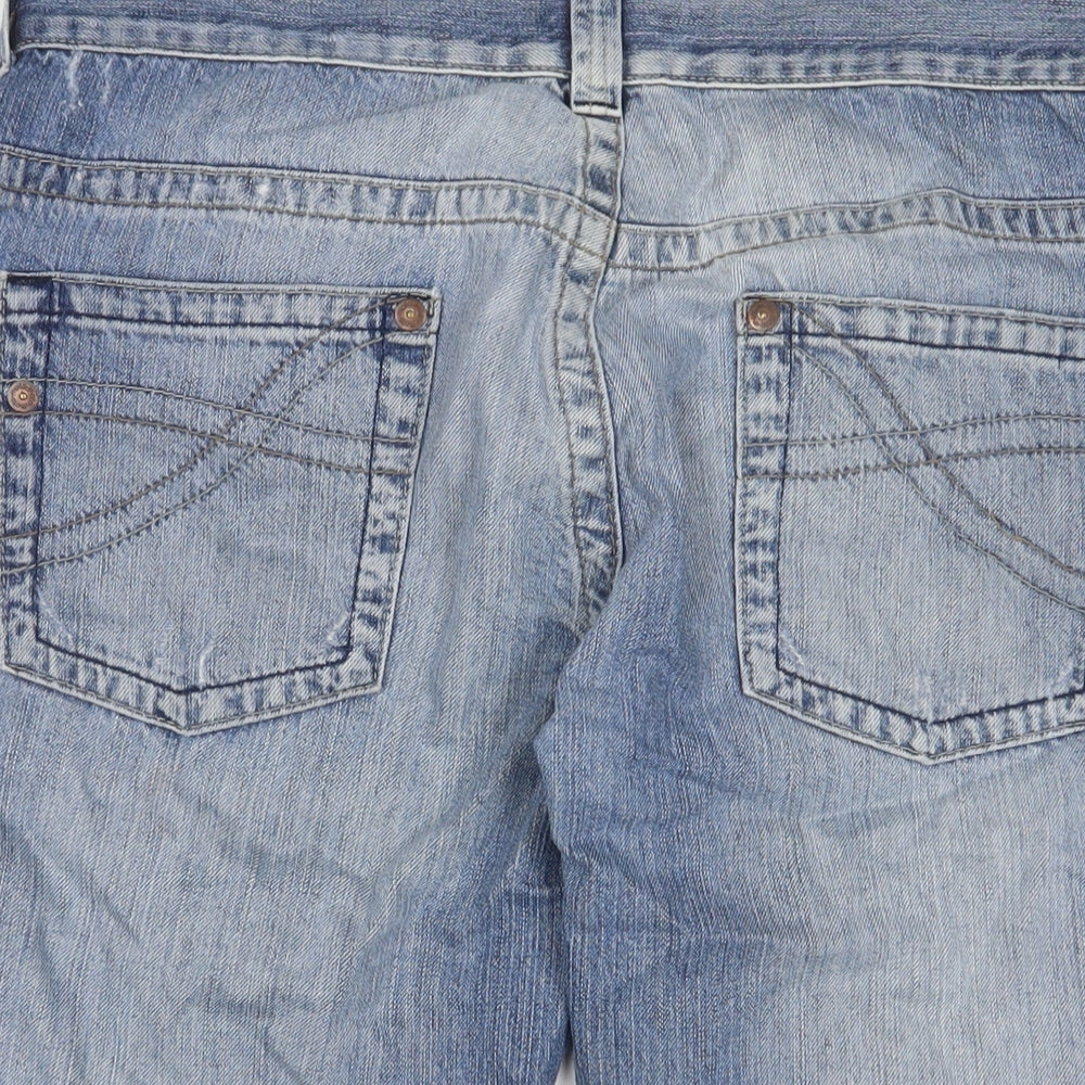 Topshop Mens Blue Cotton Bermuda Shorts Size 36 in L15 in Regular Button - Tall