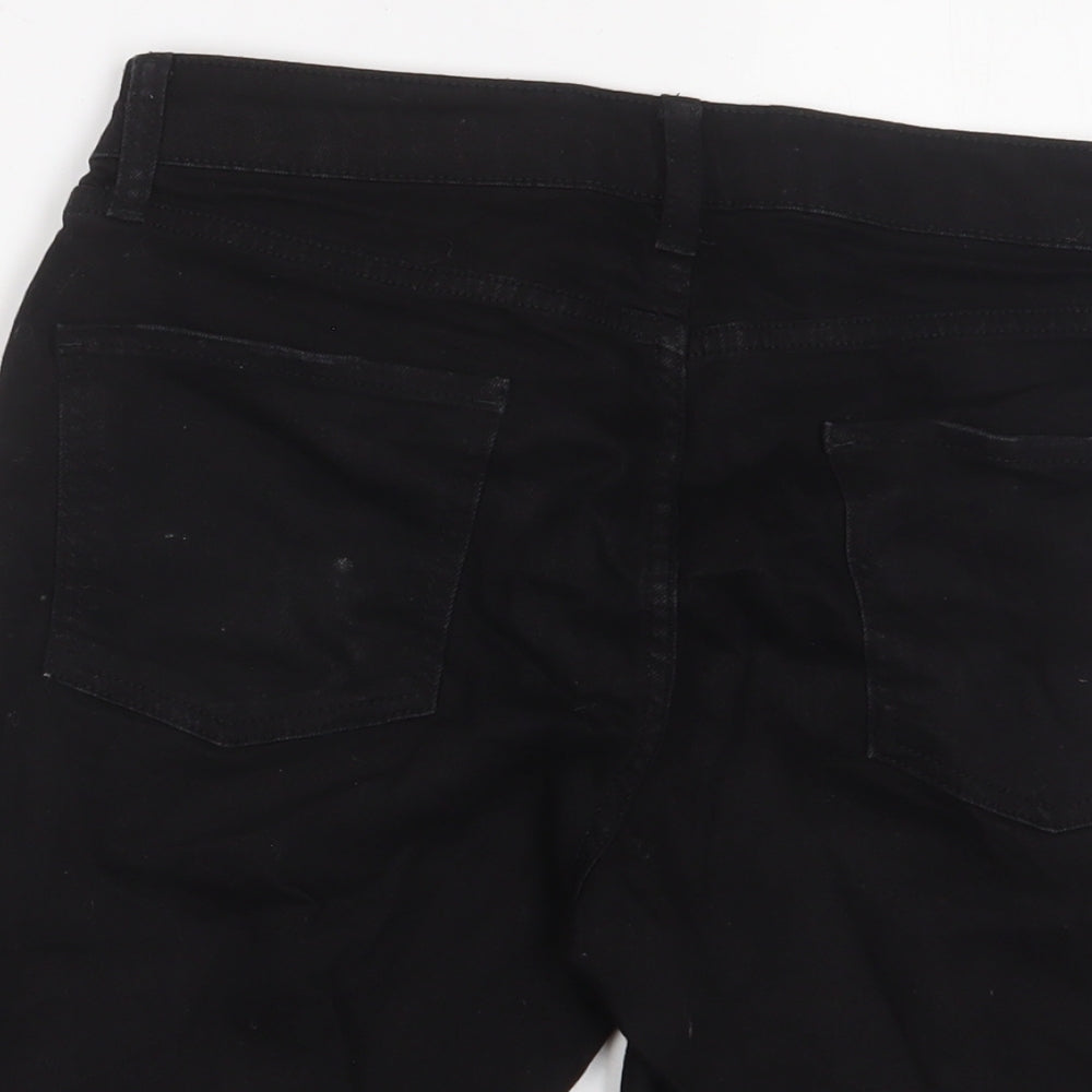 Topman Mens Black Cotton Bermuda Shorts Size 30 in L8 in Regular Button