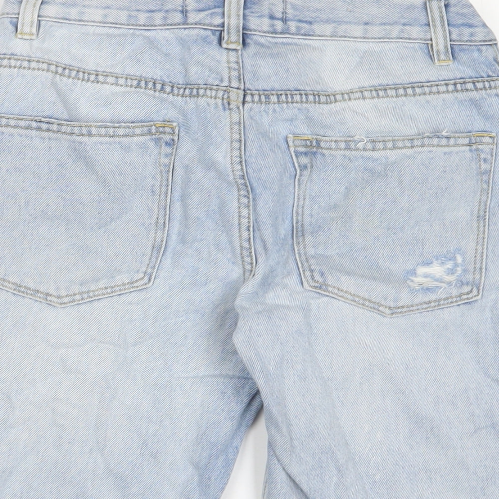 Topman Mens Blue Cotton Bermuda Shorts Size 28 in L11 in Regular Button