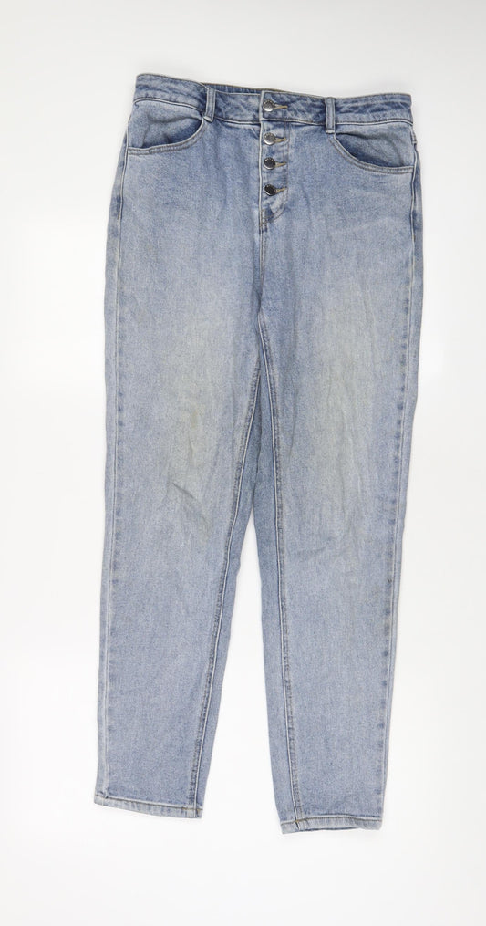Womens UK Size 12 TU Regular Fit Mom Blue Jeans