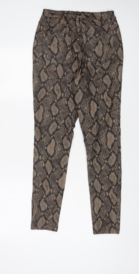 Womens UK Size 12 Boohoo Regular Fit Brown Trousers