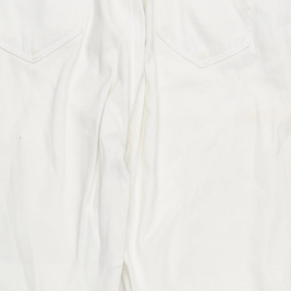 Womens UK Size 18 Marks and Spencer Regular Fit Straight White Jeans