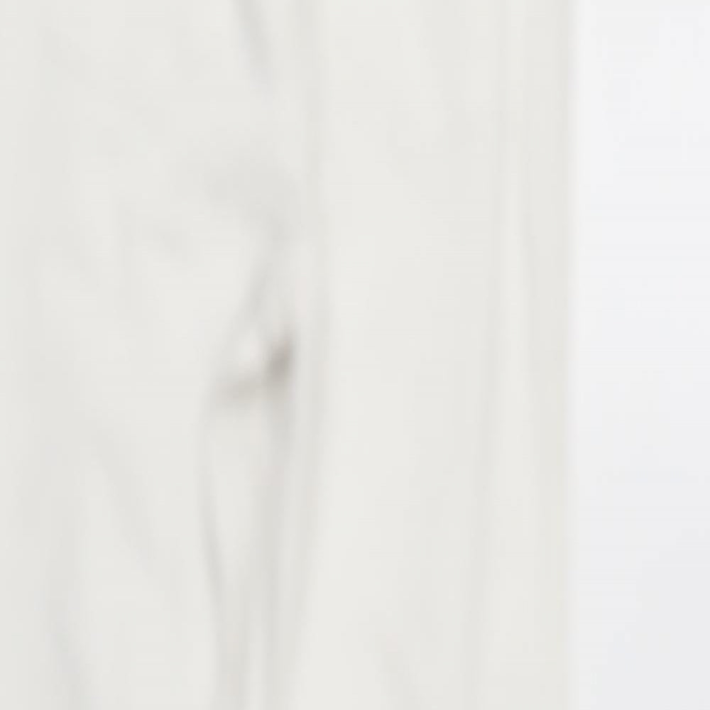 Topshop Womens White Cotton Blend Straight Jeans Size 28 in L26.5 in Regular Zip