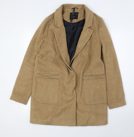 Womens UK Size 8 Dorothy Perkins Beige Overcoat