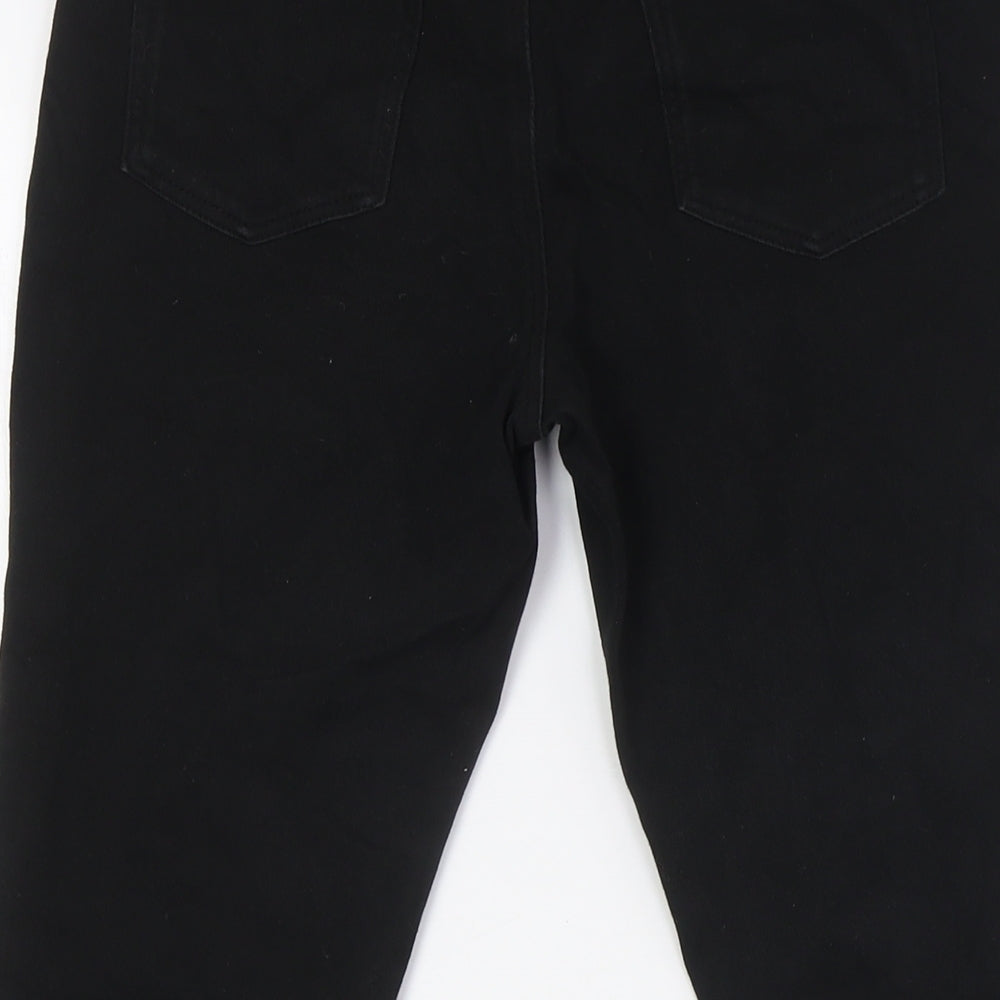 Uniqlo Womens Black Cotton Cropped Jeans Size L L24 in Regular