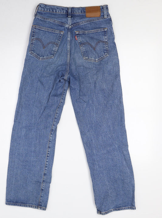 Levi's Womens Blue Cotton Straight Jeans Size 26 in L27 in Regular Button