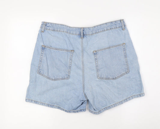 ASOS Mens Blue Cotton Bermuda Shorts Size 34 in Regular Button