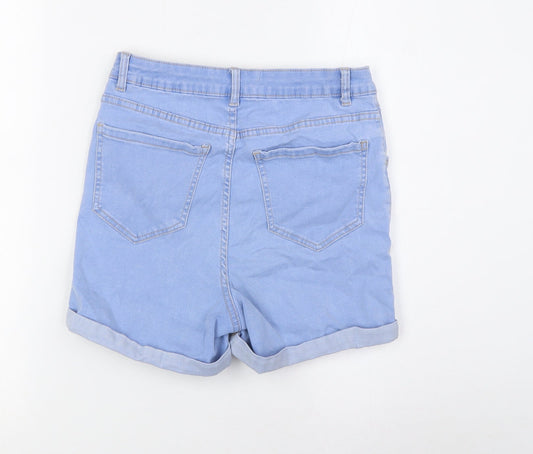 915 Generation Girls Blue Cotton Bermuda Shorts Size 14 Years L3 in Regular Zip - Turn Ups