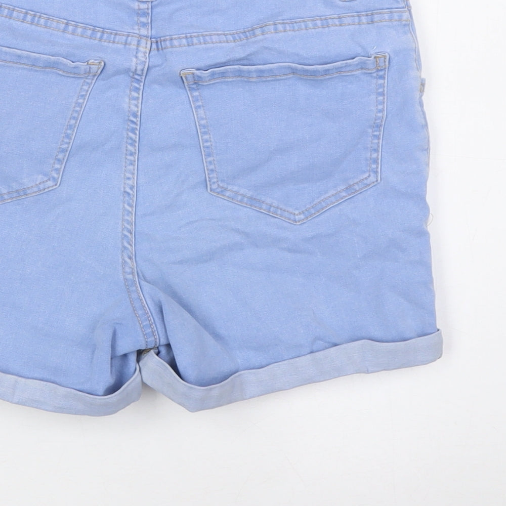 915 Generation Girls Blue Cotton Bermuda Shorts Size 14 Years L3 in Regular Zip - Turn Ups