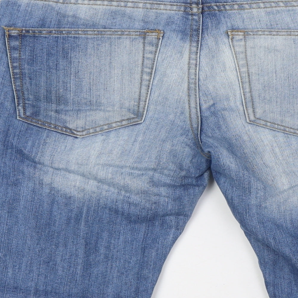 Denim Co Mens Blue Cotton Bermuda Shorts Size 28 in L9 in Regular Button